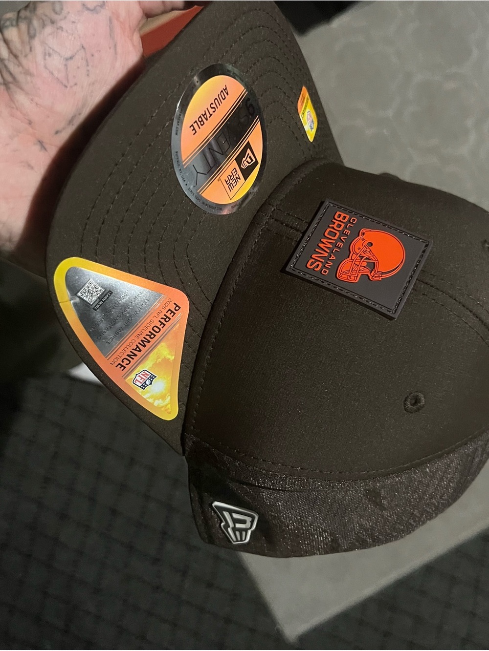 New Era Cleveland Browns Black and Orange Patch Snapback